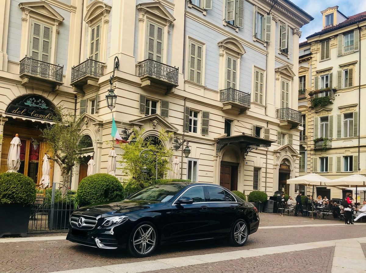 Vettura Élite Ampezzo Service in piazza cittadina elegante
