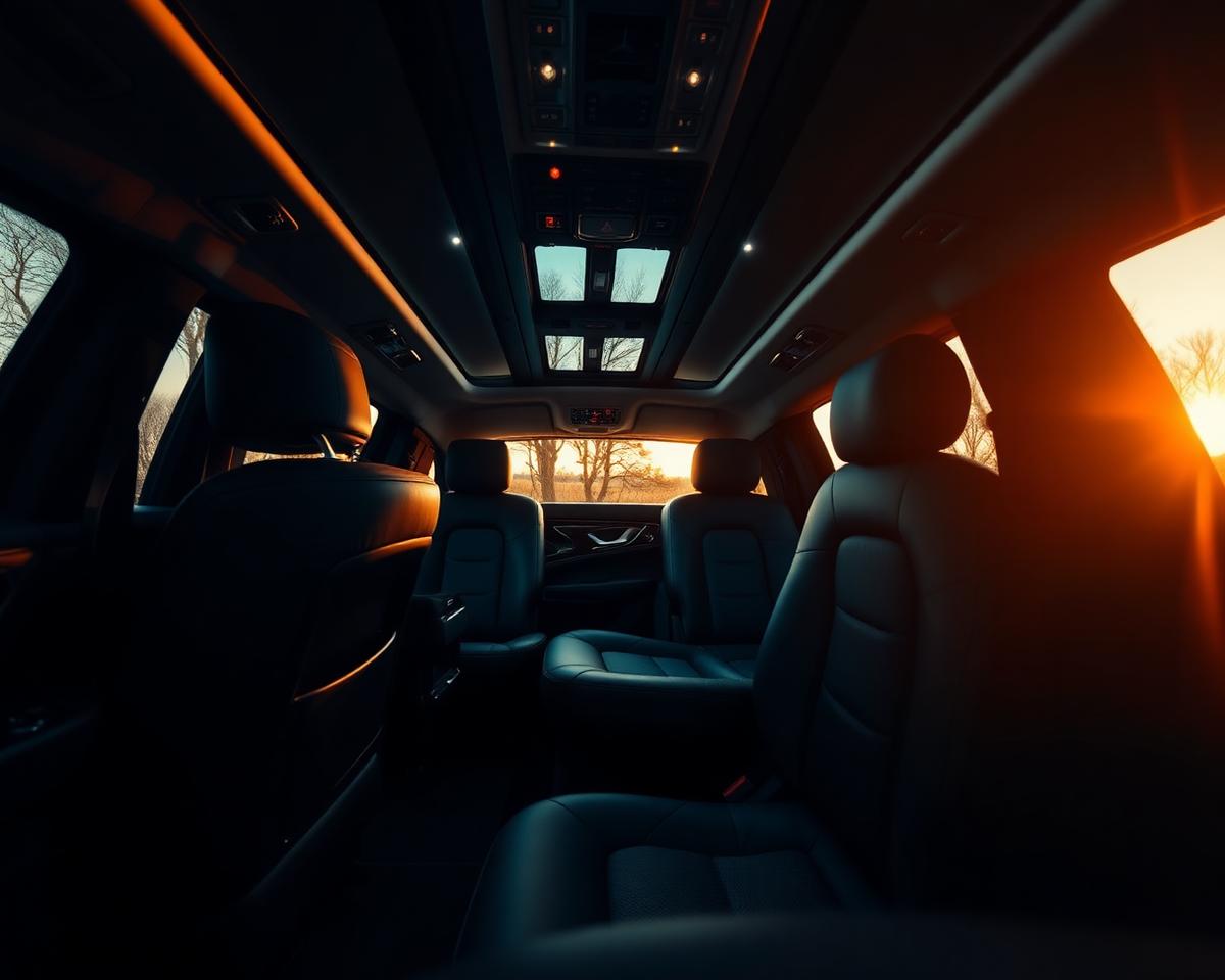 Interno in pelle di un Mercedes V-Class